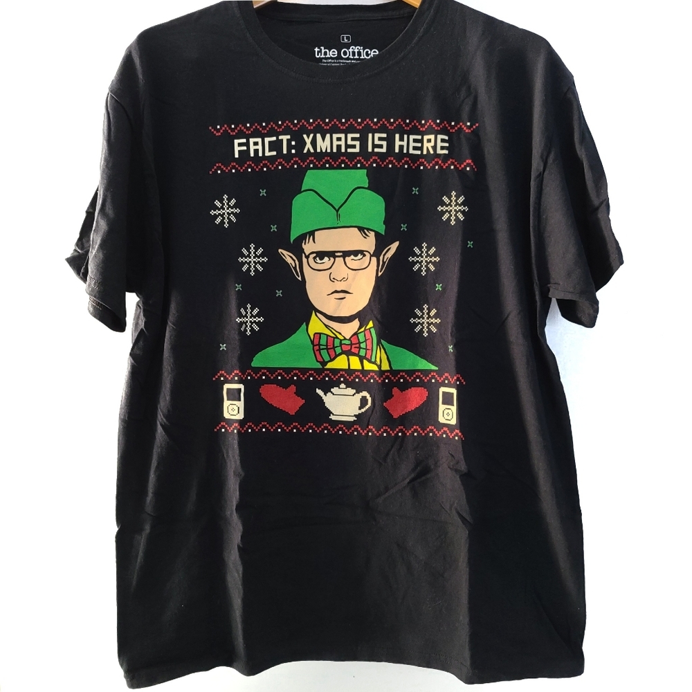 The Office X-Mas Mens sz L Black T-shirt